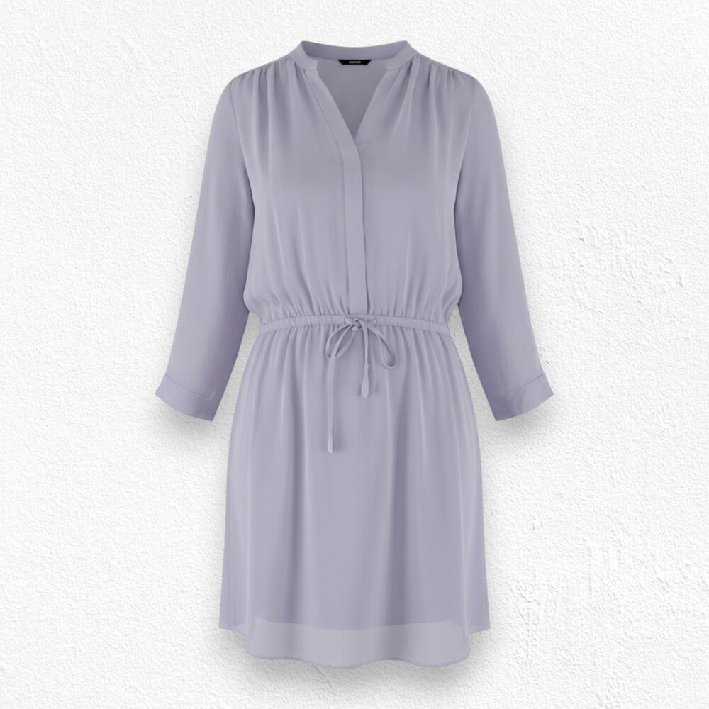 Aritzia Babaton Lilac Bennett 100% Silk Purple Drawstring Mini Dress Size Medium